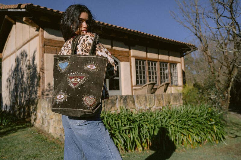 SHOPPER STELAR GREEN VELVET