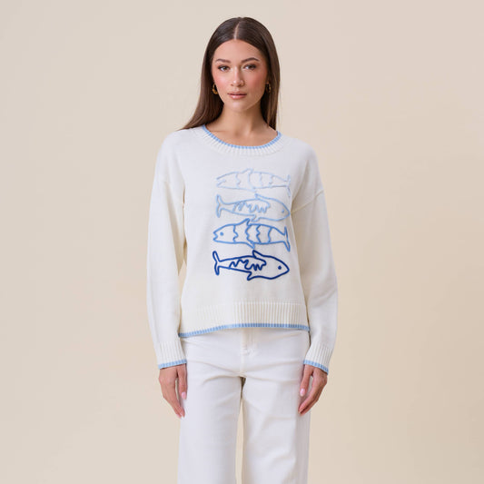 AT2999 Sardine embroidered sweater