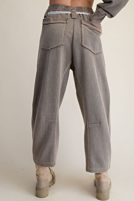 mineral washed pants olive