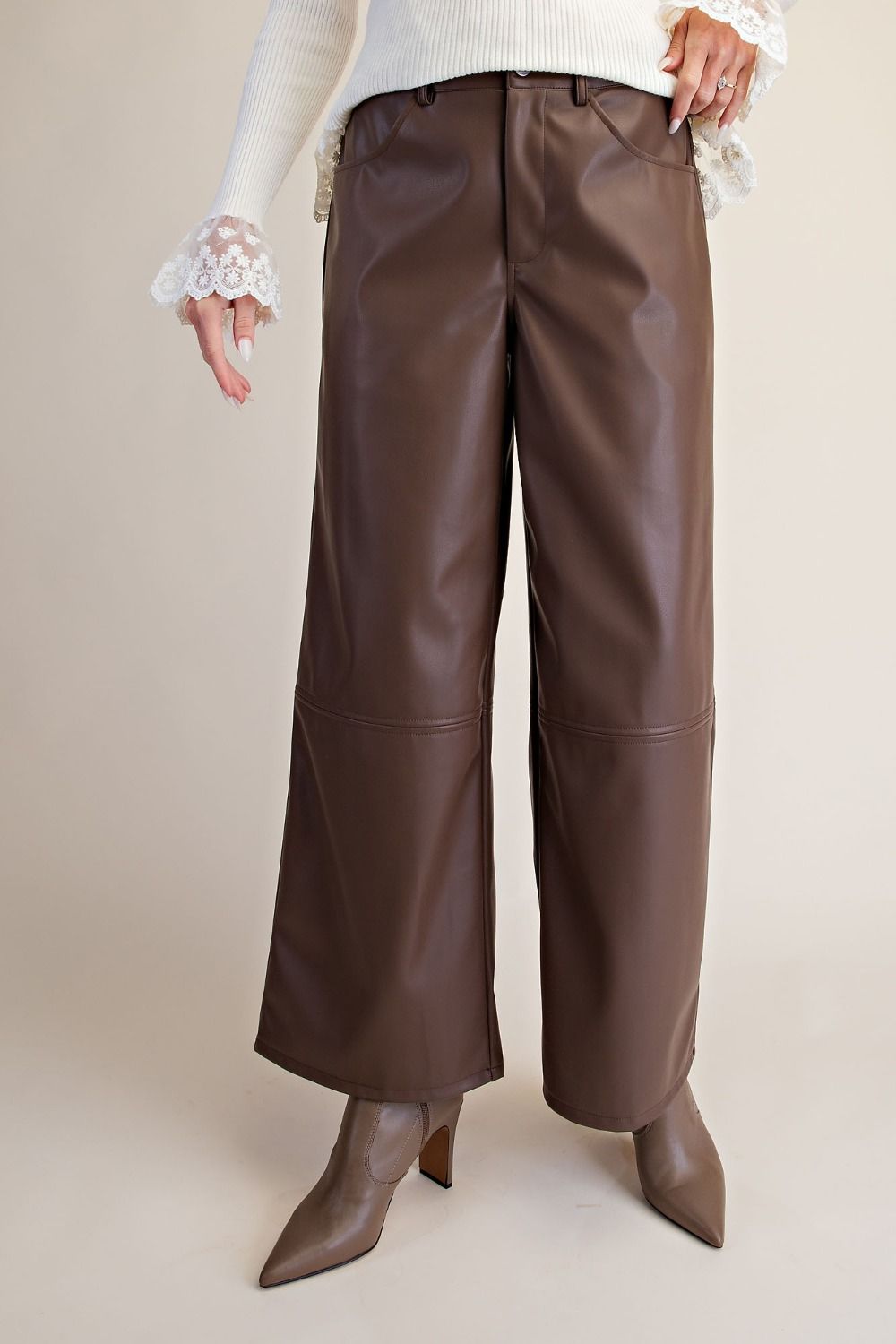 Faux leather pants