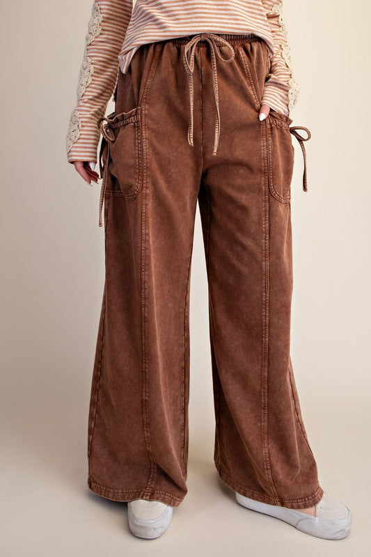 WASHED TERRY KNIT PANTS