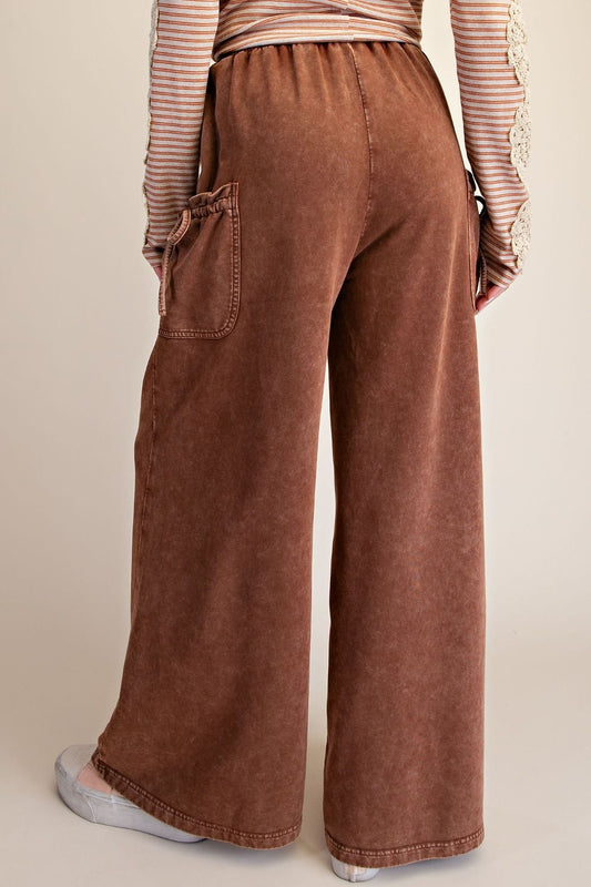 WASHED TERRY KNIT PANTS