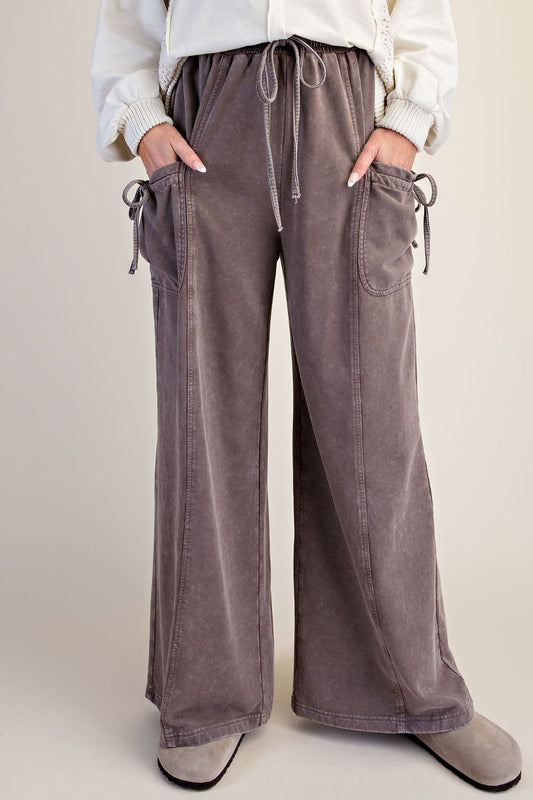 WASHED TERRY KNIT PANTS