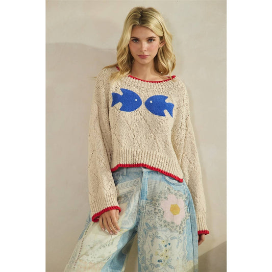 Printed Knitted Sweater