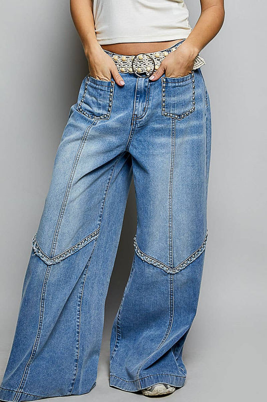 Vintage Washing stud denim