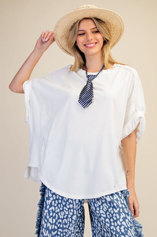 WASHED OVERSIZED KNIT TOP