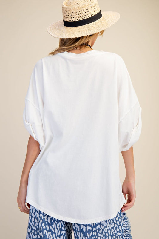 WASHED OVERSIZED KNIT TOP