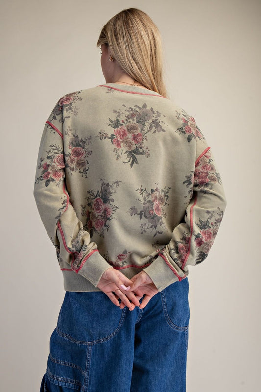 Floral Bouquet French Terry Top