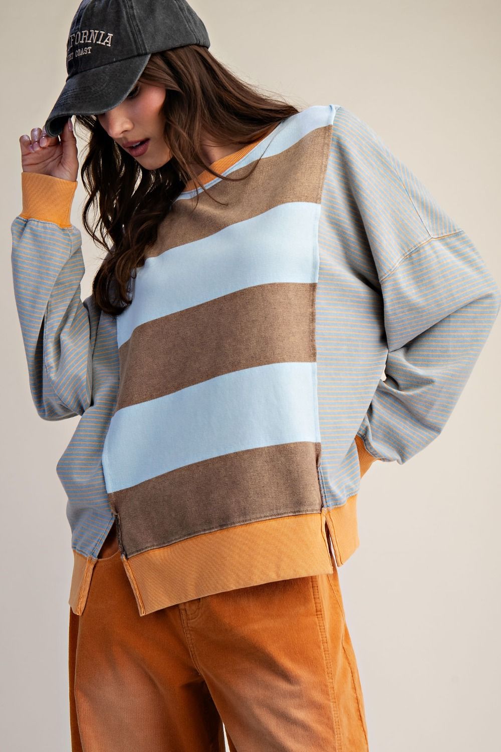 Striped Terry Pullover