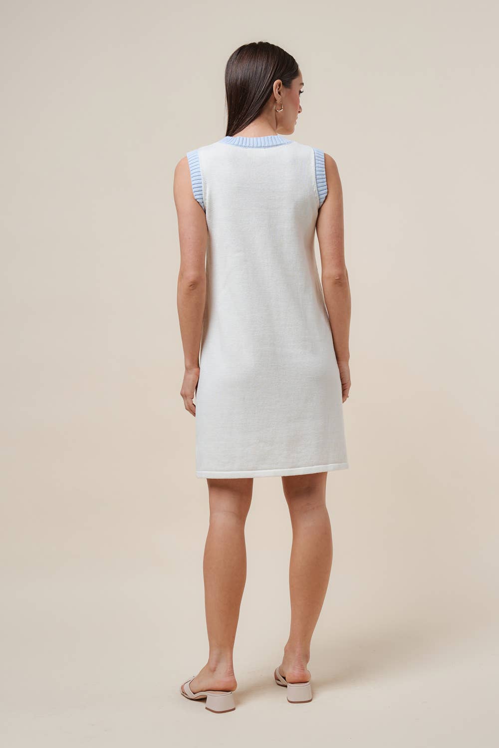 Sardine embroidered knit mini dress