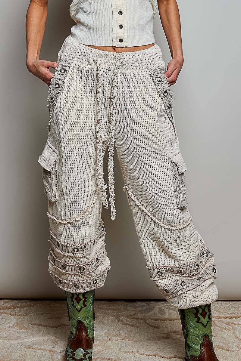 Stud Stitch High Rise Jogger Pants