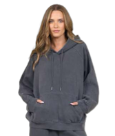 Cement hoodie with stripe detail