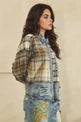 WASHED DENIM PLAID MIX BUTTONDOWN