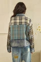WASHED DENIM PLAID MIX BUTTONDOWN