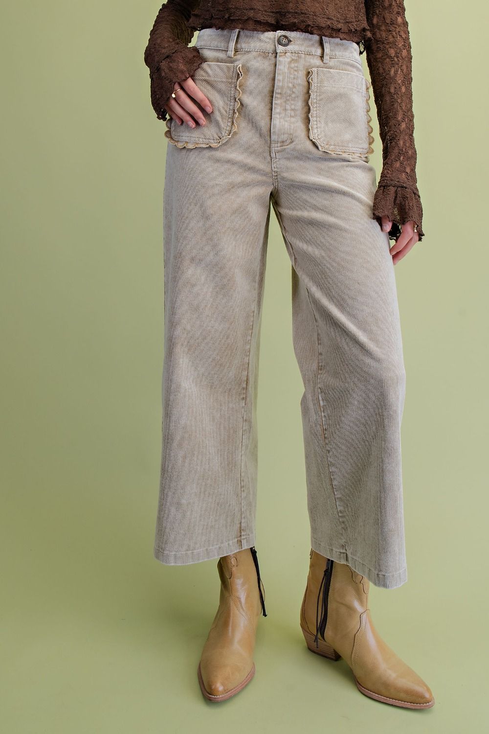 WASHED TWILL PANTS Taupe