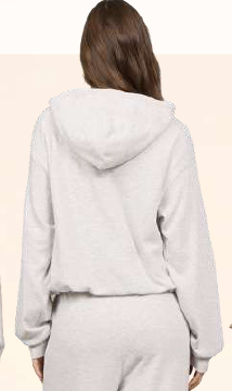Butter Fleece Bubble Hem Hoodie Vintage Grey