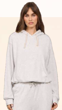 Butter Fleece Bubble Hem Hoodie Vintage Grey